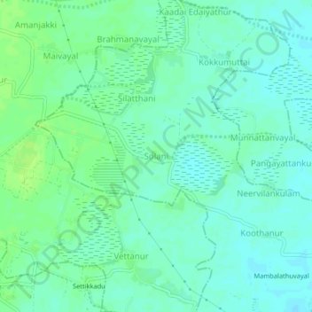 Mapa topográfico Solani, altitud, relieve