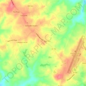 Mapa topográfico Norwood, altitud, relieve