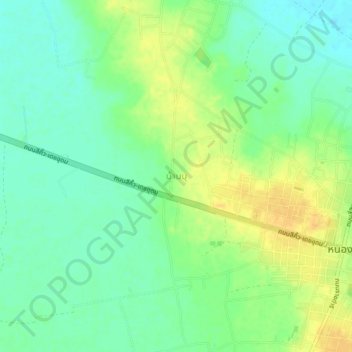 Mapa topográfico Ban Bu, altitud, relieve