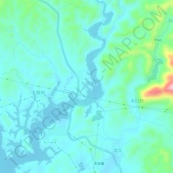 Mapa topográfico Baipao, altitud, relieve