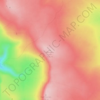 Mapa topográfico Margery Hill, altitud, relieve