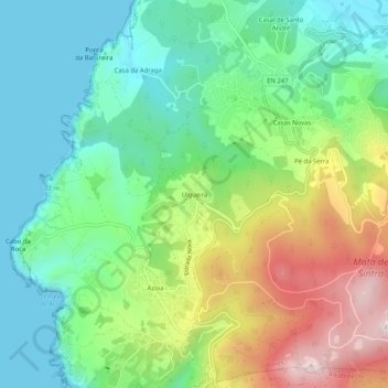 Mapa topográfico Ulgueira, altitud, relieve