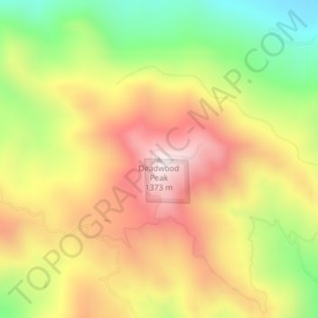 Mapa topográfico Deadwood Peak, altitud, relieve