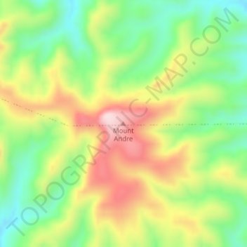Mapa topográfico Mount Andre, altitud, relieve