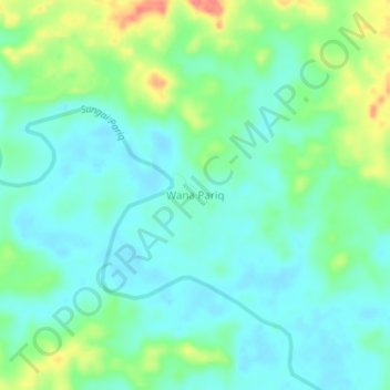 Mapa topográfico Wana Pariq, altitud, relieve