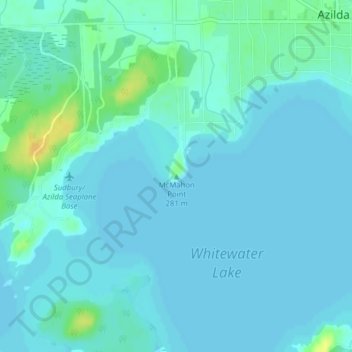 Mapa topográfico McMahon Point, altitud, relieve