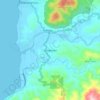 Mapa topográfico Simpenan, altitud, relieve