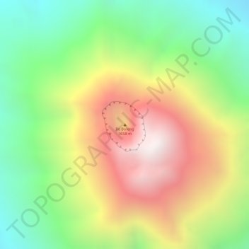 Mapa topográfico Ile Boleng, altitud, relieve