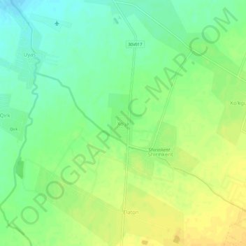 Mapa topográfico Xo'ja, altitud, relieve