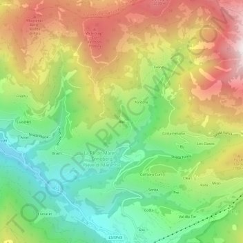 Mapa topográfico Blei, altitud, relieve
