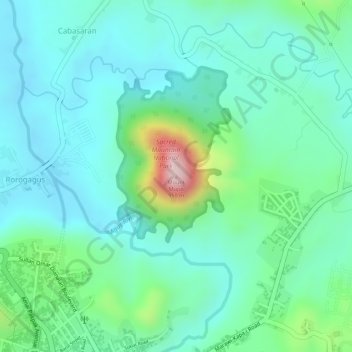 Mapa topográfico Mount Mupo, altitud, relieve