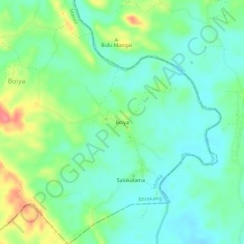 Mapa topográfico Boiya, altitud, relieve