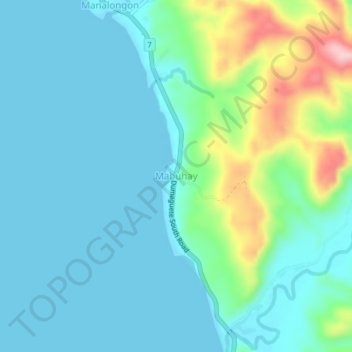 Mapa topográfico Mabuhay, altitud, relieve