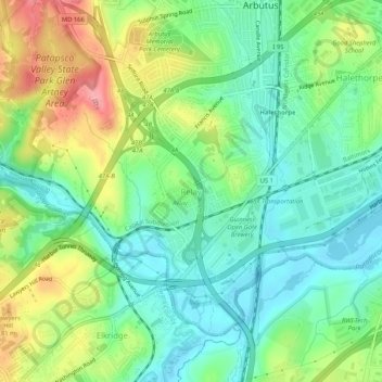 Mapa topográfico Relay, altitud, relieve