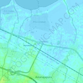 Mapa topográfico Astanamukti, altitud, relieve