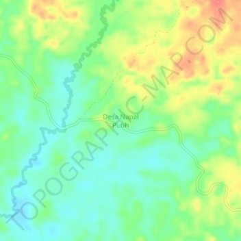 Mapa topográfico Desa Napal Putih, altitud, relieve