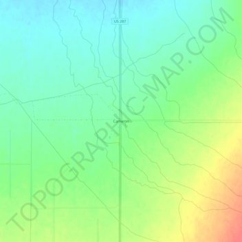 Mapa topográfico Cameron, altitud, relieve