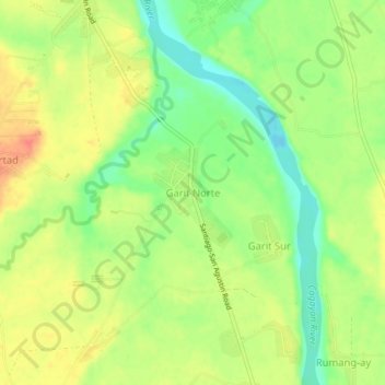Mapa topográfico Garit Norte, altitud, relieve