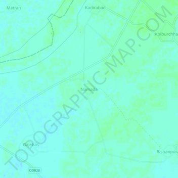Mapa topográfico Namada, altitud, relieve