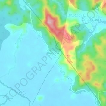 Mapa topográfico Divisoria, altitud, relieve