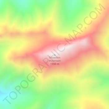 Mapa topográfico Snowden Mountain, altitud, relieve