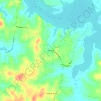 Mapa topográfico Nonaville, altitud, relieve