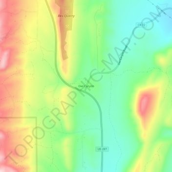 Mapa topográfico Owl Canyon, altitud, relieve