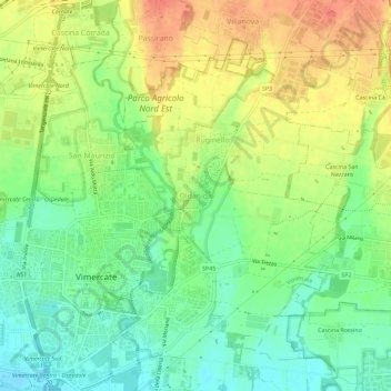Mapa topográfico Oldaniga, altitud, relieve