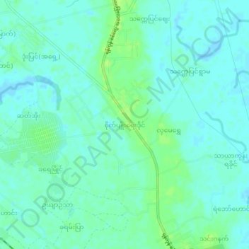 Mapa topográfico Saik Pyo Yay Daing, altitud, relieve