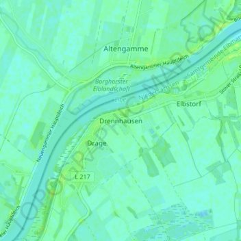 Mapa topográfico Drennhausen, altitud, relieve