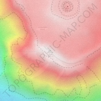 Mapa topográfico Uhuru Peak, altitud, relieve