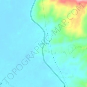 Mapa topográfico Consuelo, altitud, relieve