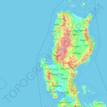 Mapa topográfico La Union, altitud, relieve