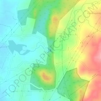 Mapa topográfico Thottikallu falls, altitud, relieve