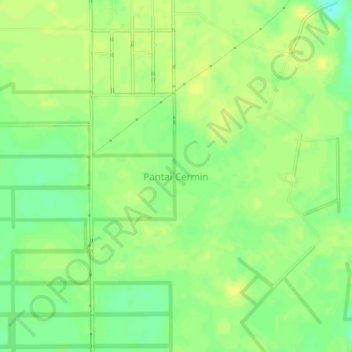 Mapa topográfico Pantai Cermin, altitud, relieve