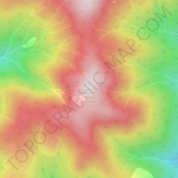 Mapa topográfico Pattinson Peak, altitud, relieve