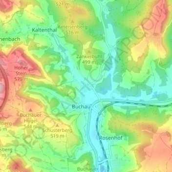 Mapa topográfico Lehm, altitud, relieve