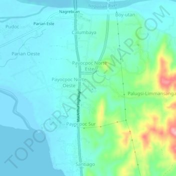 Mapa topográfico Guerrero, altitud, relieve