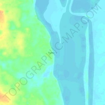 Mapa topográfico Tumbira, altitud, relieve