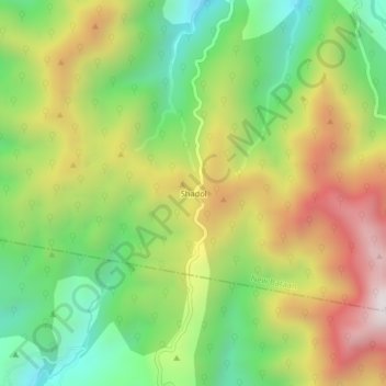 Mapa topográfico Shadol, altitud, relieve
