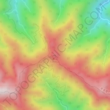 Mapa topográfico Mount Nokogiri, altitud, relieve