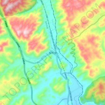 Mapa topográfico Banqiao, altitud, relieve