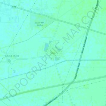 Mapa topográfico Narar, altitud, relieve