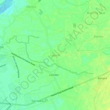 Mapa topográfico Lagare, altitud, relieve