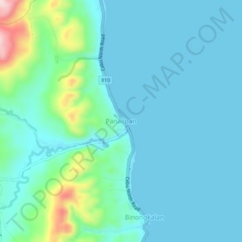 Mapa topográfico Panalipan, altitud, relieve
