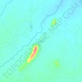 Mapa topográfico Gadha, altitud, relieve