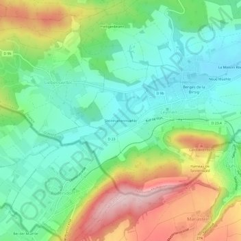 Mapa topográfico Steinmattenmuehle, altitud, relieve