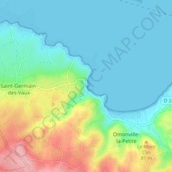Mapa topográfico Port Racine, altitud, relieve