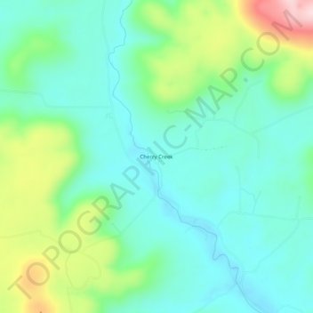 Mapa topográfico Cherry Creek, altitud, relieve