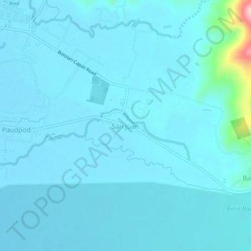 Mapa topográfico San Juan, altitud, relieve